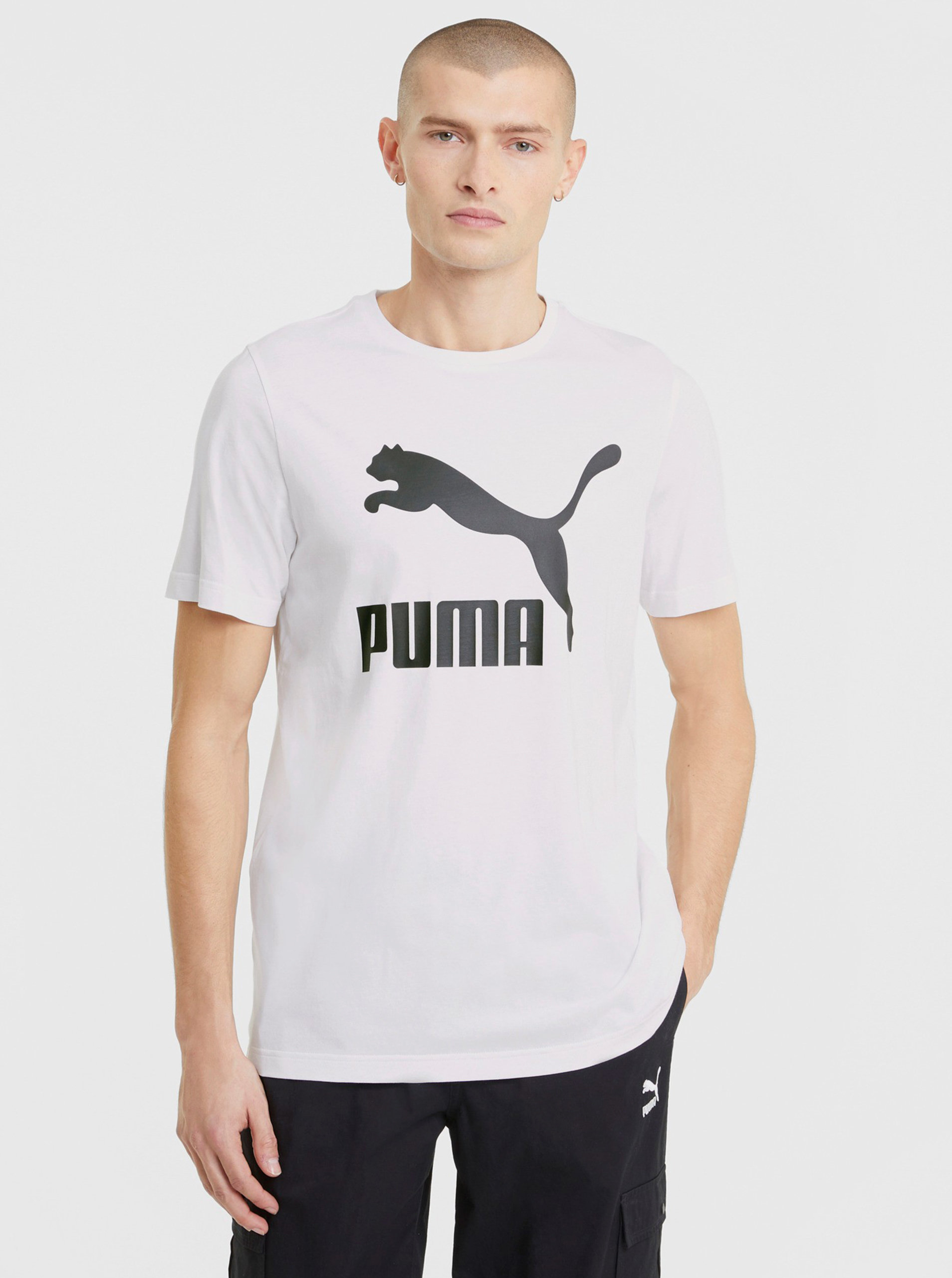 Fotografie Bílé pánské tričko s krátkým rukávem Puma Classics