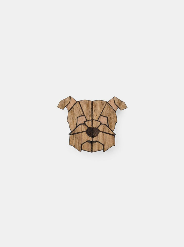 Dřevěná brož ve tvaru psa Heřman Brooch BeWooden