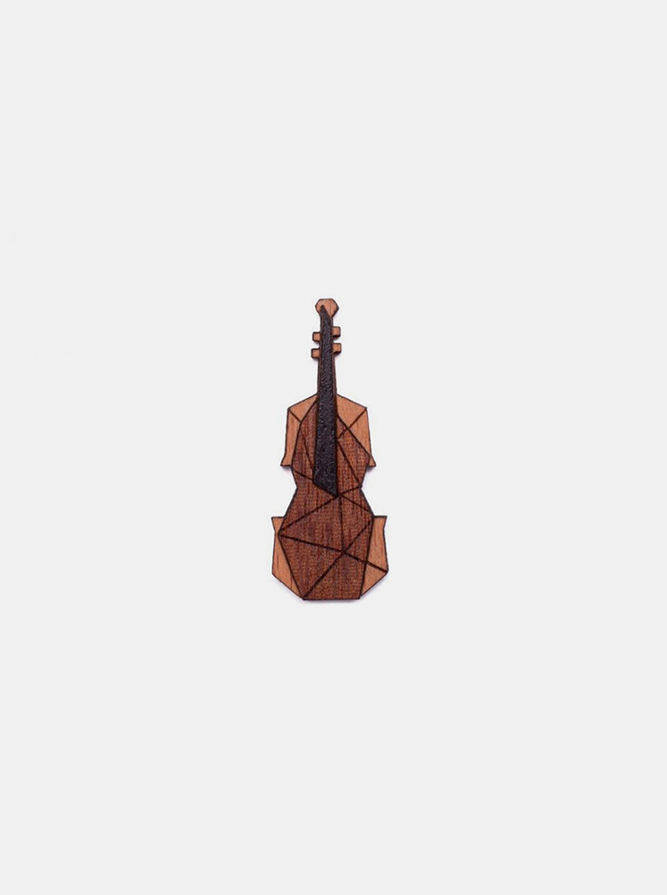 Fotografie Dřevěná brož Violin Brooch BeWooden