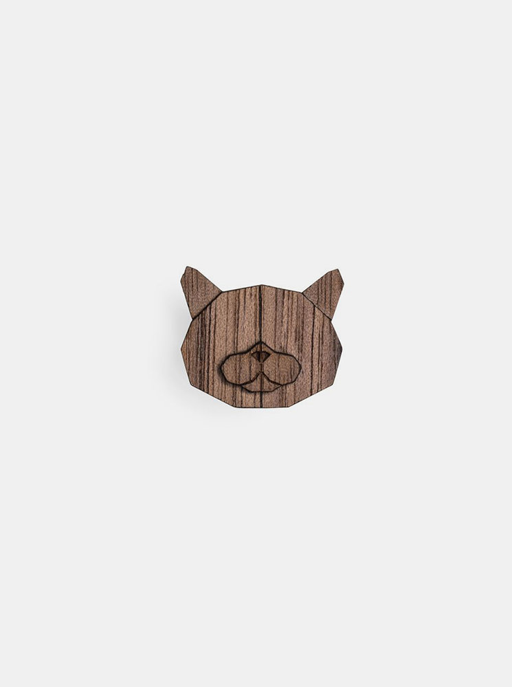 Dřevěná brož British Cat Brooch BeWooden