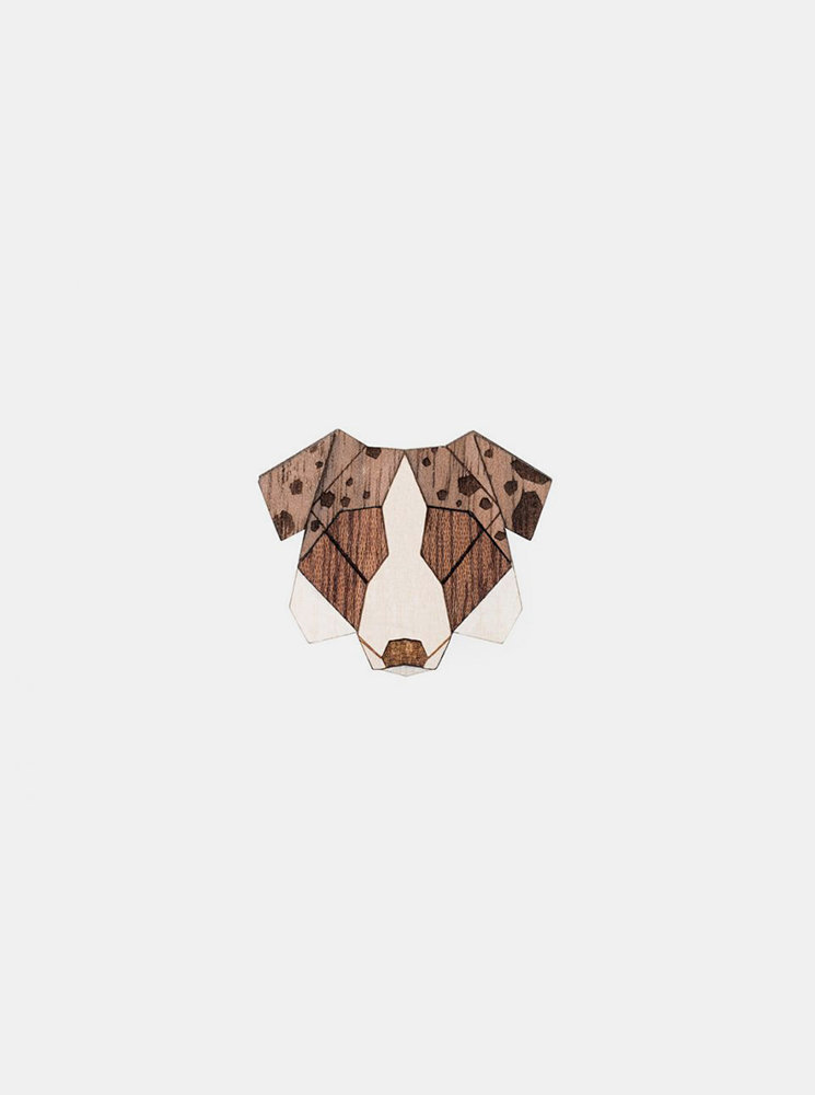 Fotografie Dřevěná brož ve tvaru psa Australian Shepherd Brooch BeWooden