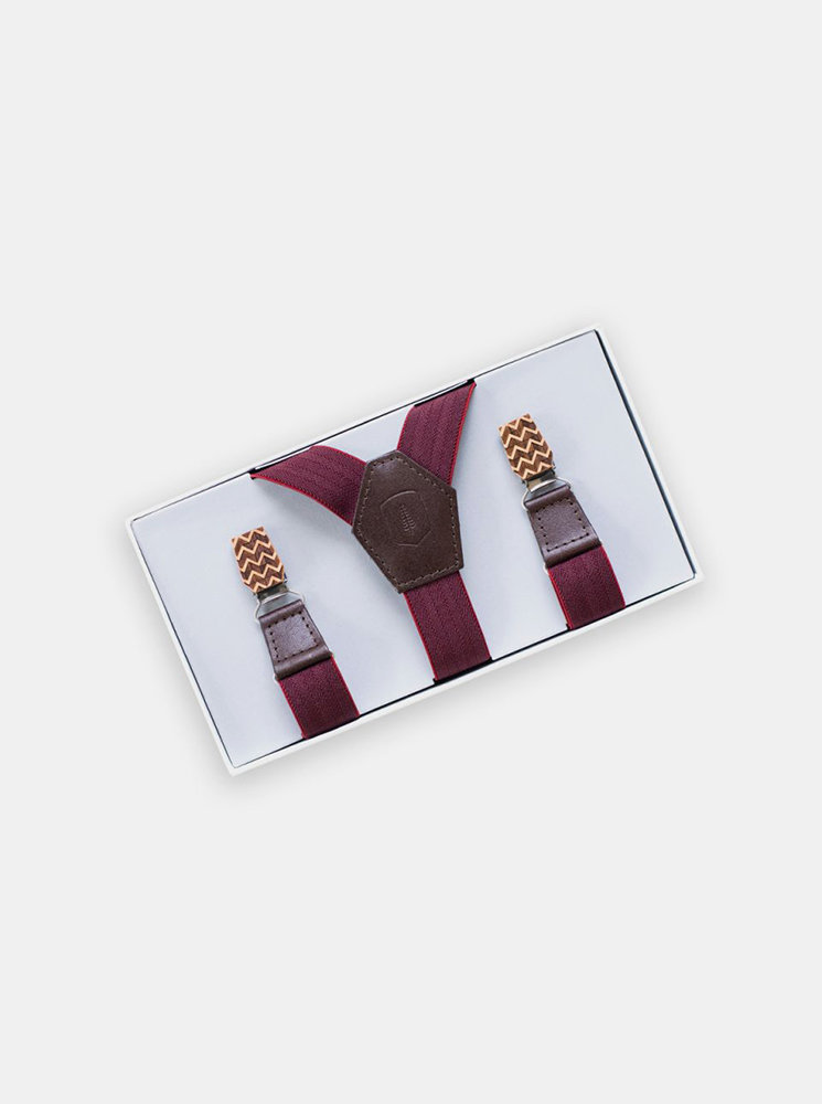 Kožené šle Atria Suspenders s dřevěnými detaily BeWooden