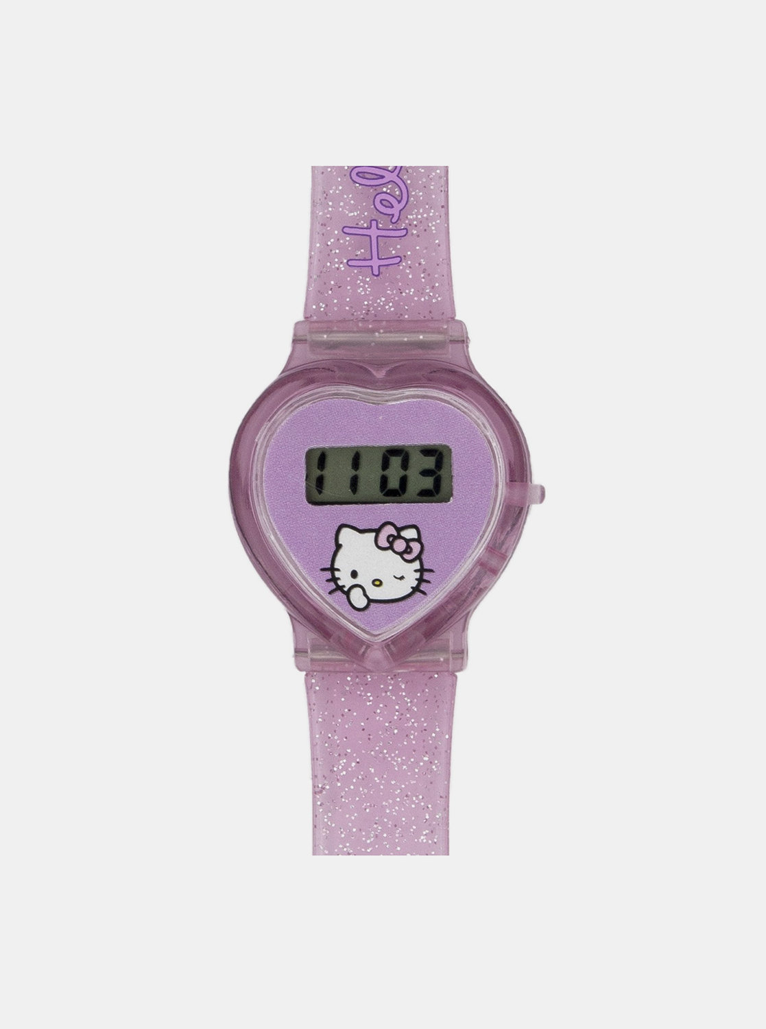 Růžové holčičí hodinky ve tvaru srdce Hello Kitty