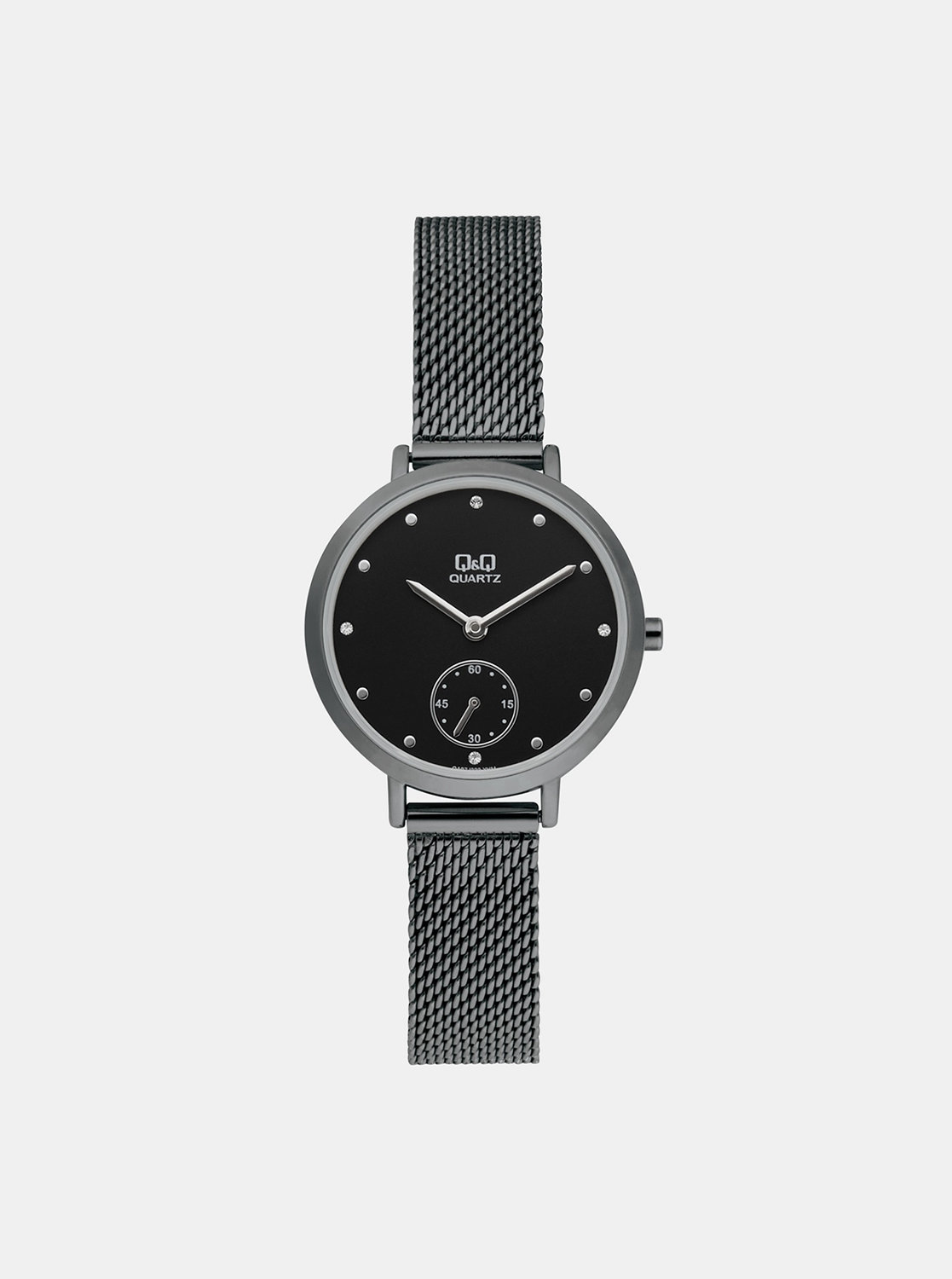 Fotografie Dámské hodinky s nerezovým páskem v černé barvě Q&Q