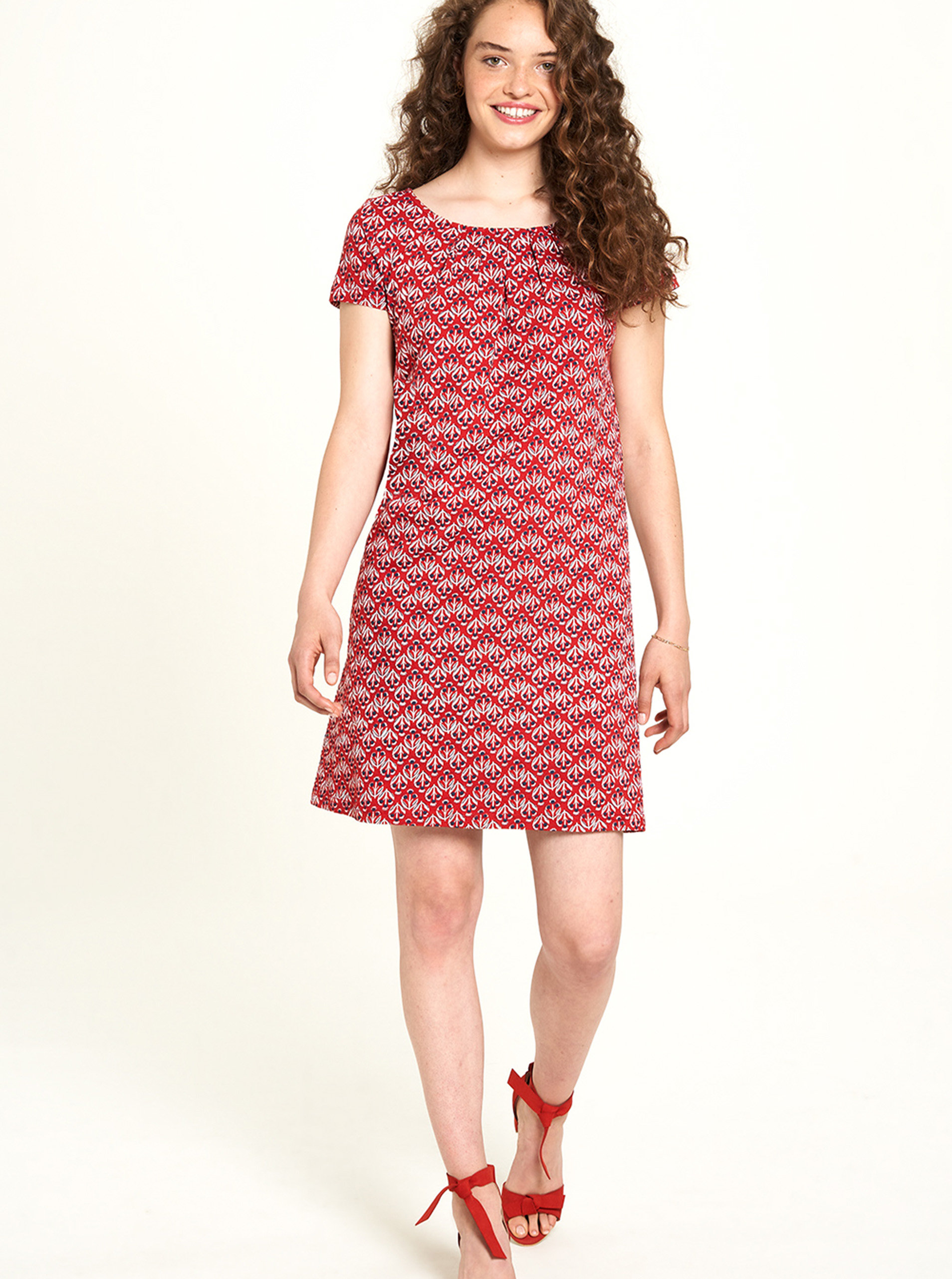 Fotografie Červené vzorované šaty Tranquillo