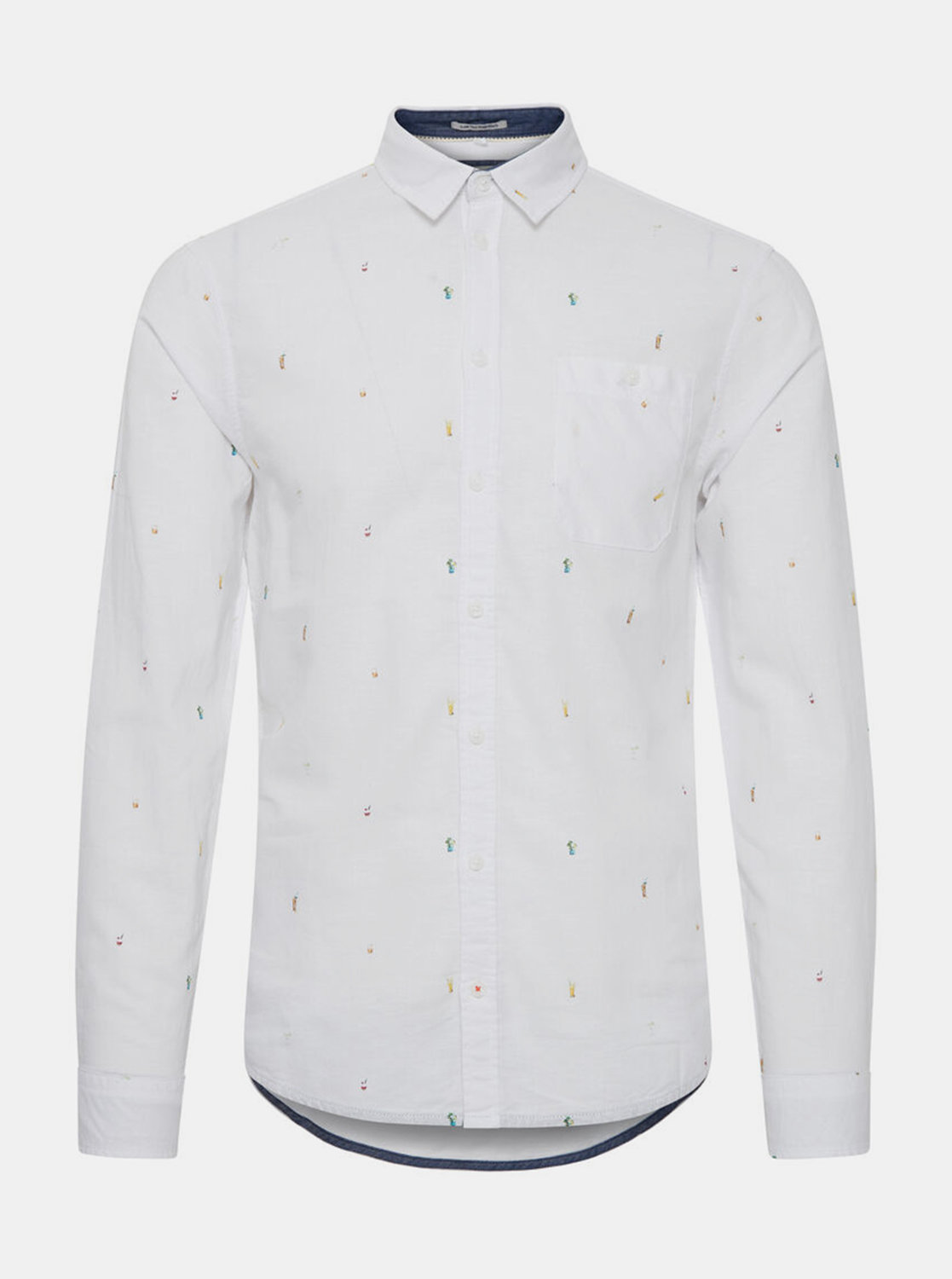 Fotografie Bílá vzorovaná slim fit košile s krátkým rukávem Blend