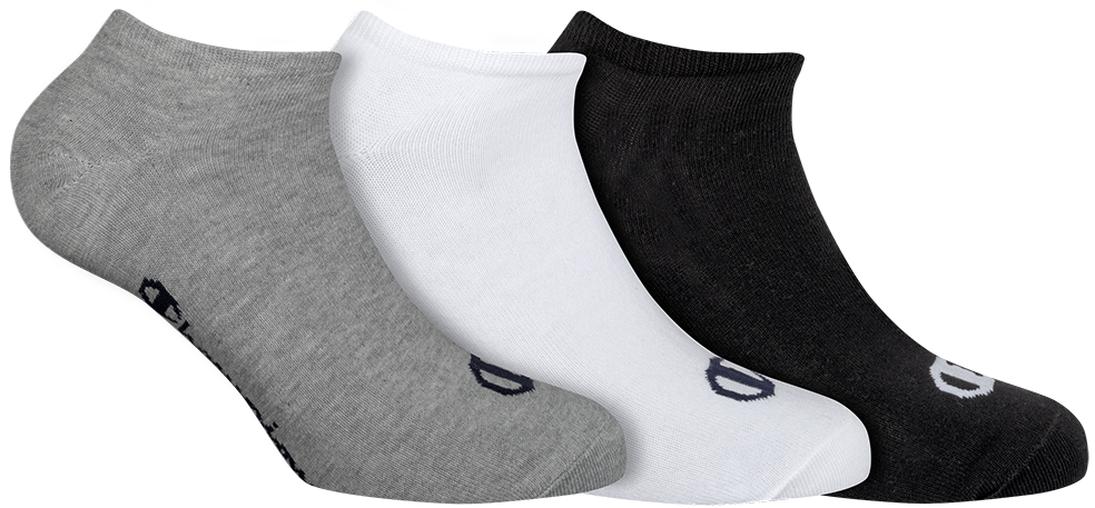 Fotografie CHAMPION NO SHOW SOCKS LEGACY 3x - Nízké sportovní ponožky 3 páry - černá - bílá - šedá