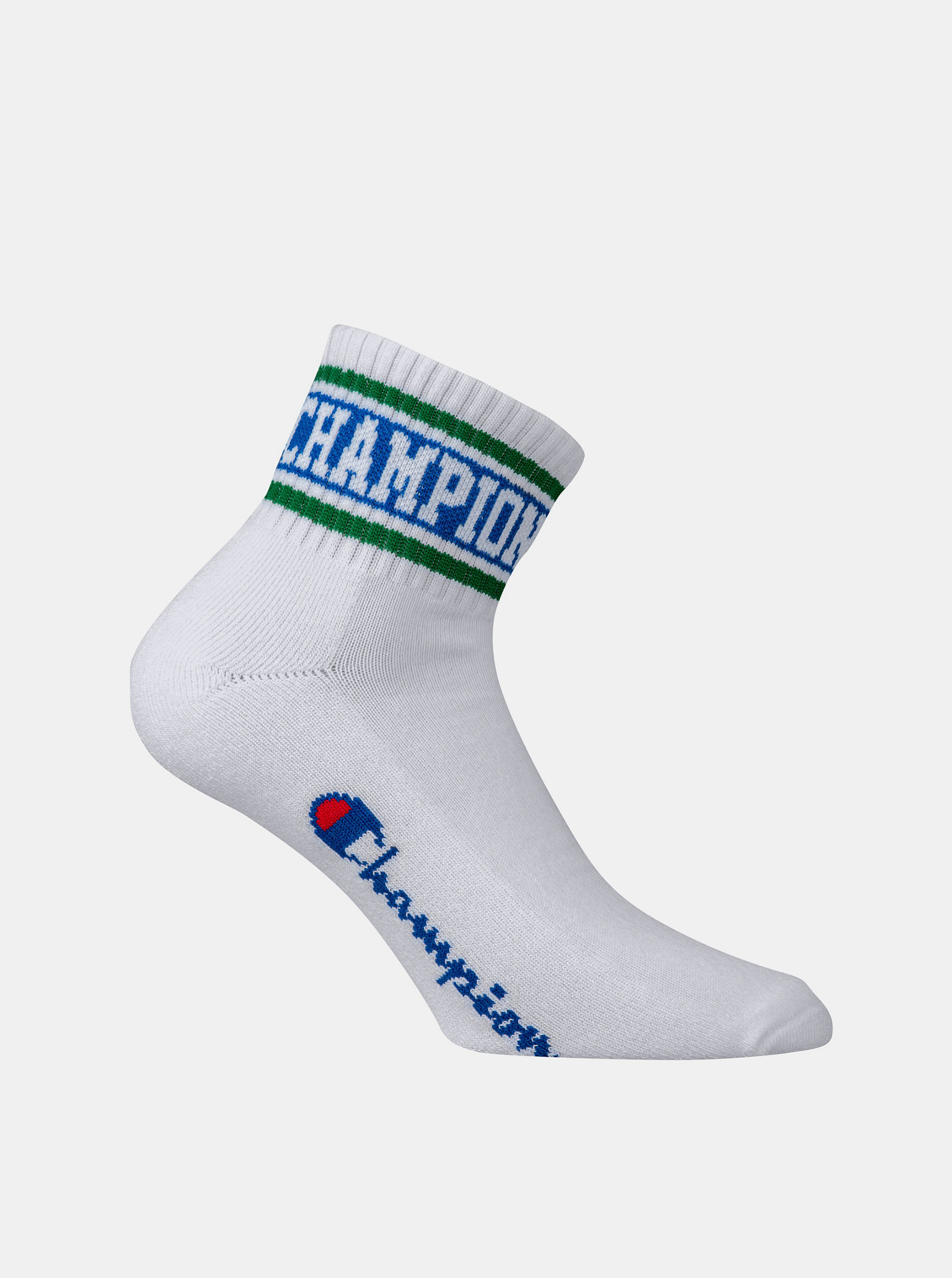Fotografie CHAMPION ANKLE ROCHESTER OLD SCHOOL - Sportovní kotníkové ponožky 1 pár - bílá - zelená - modrá