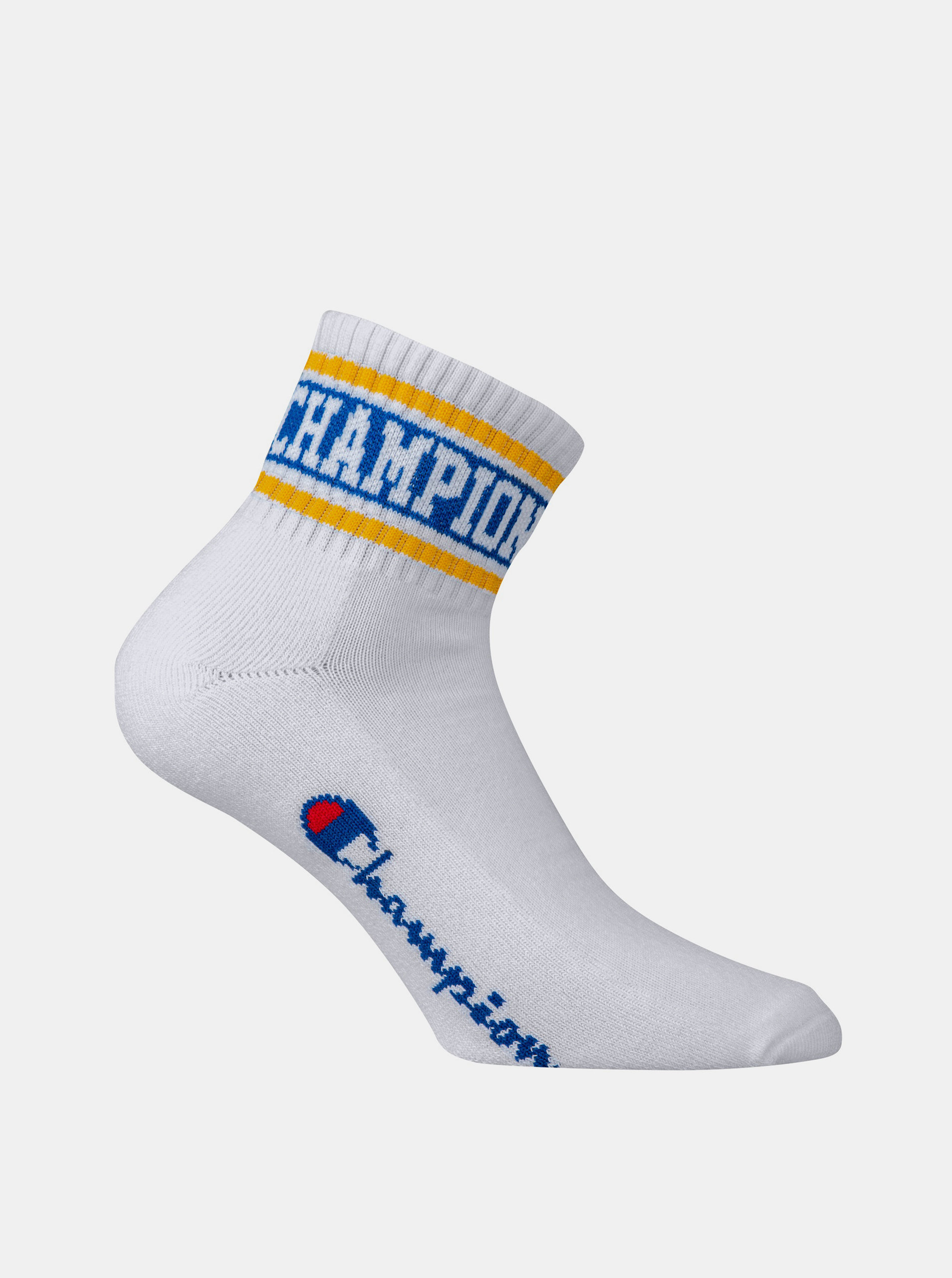 Fotografie CHAMPION ANKLE ROCHESTER OLD SCHOOL - Sportovní kotníkové ponožky 1 pár - bílá - žlutá - modrá