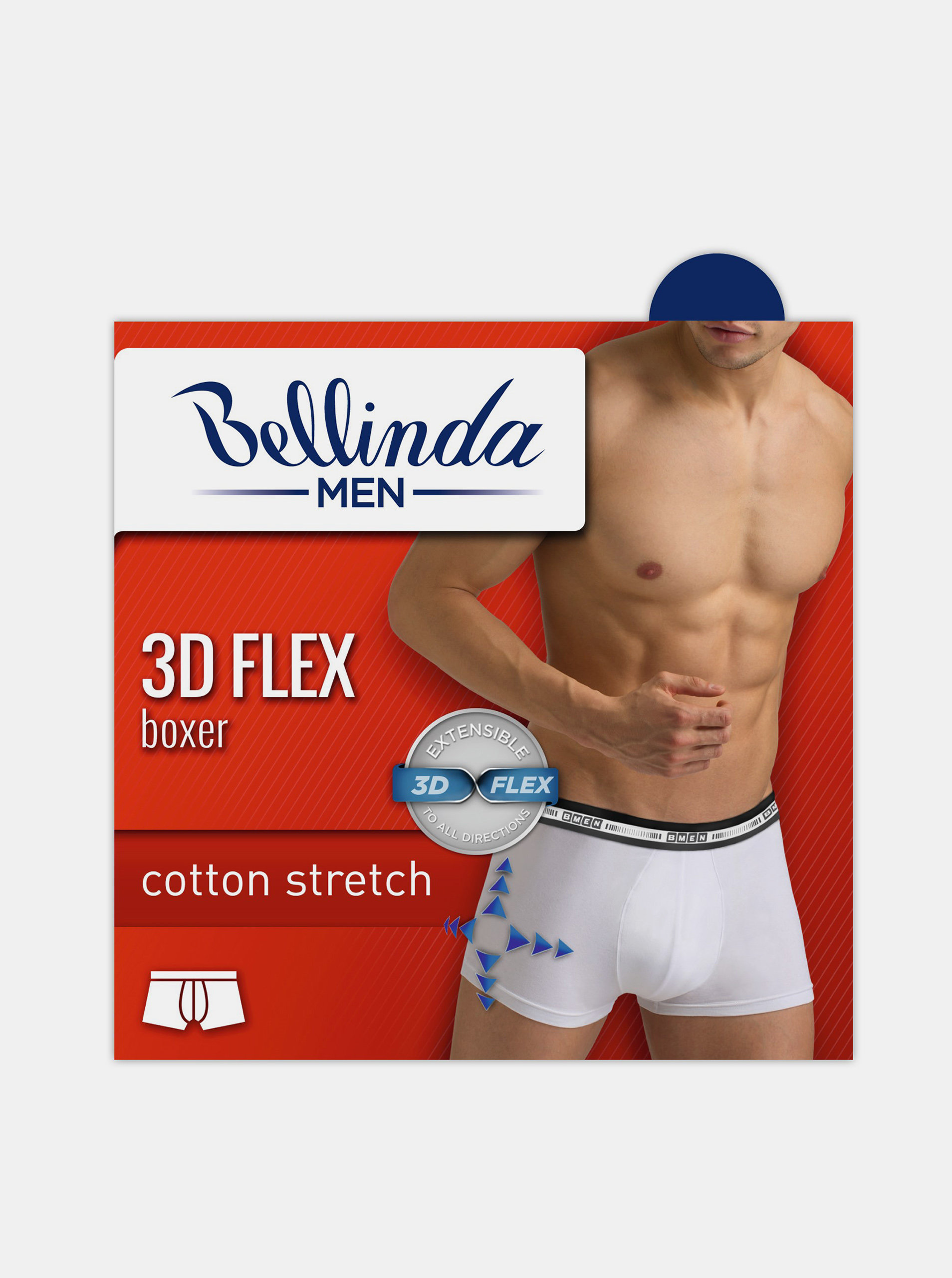 Fotografie Pánské boxerky 3D FLEX BOXER - Pánské bavlněné boxerky z nového inovativního vlákna - bílá