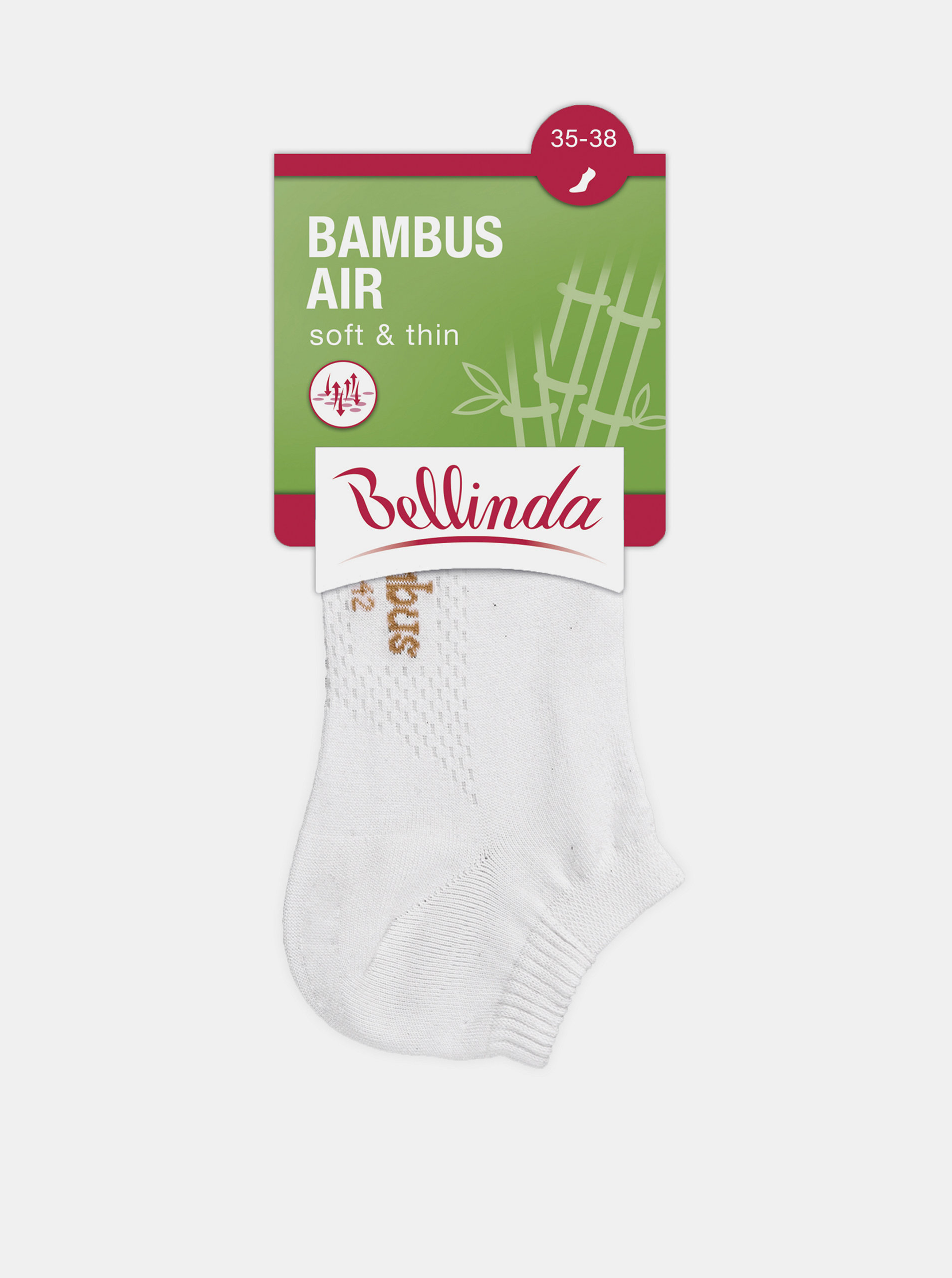 Fotografie Dámské kotníkové ponožky BAMBUS AIR LADIES IN-SHOE SOCKS - Krátké dámské bambusové ponožky - bílá