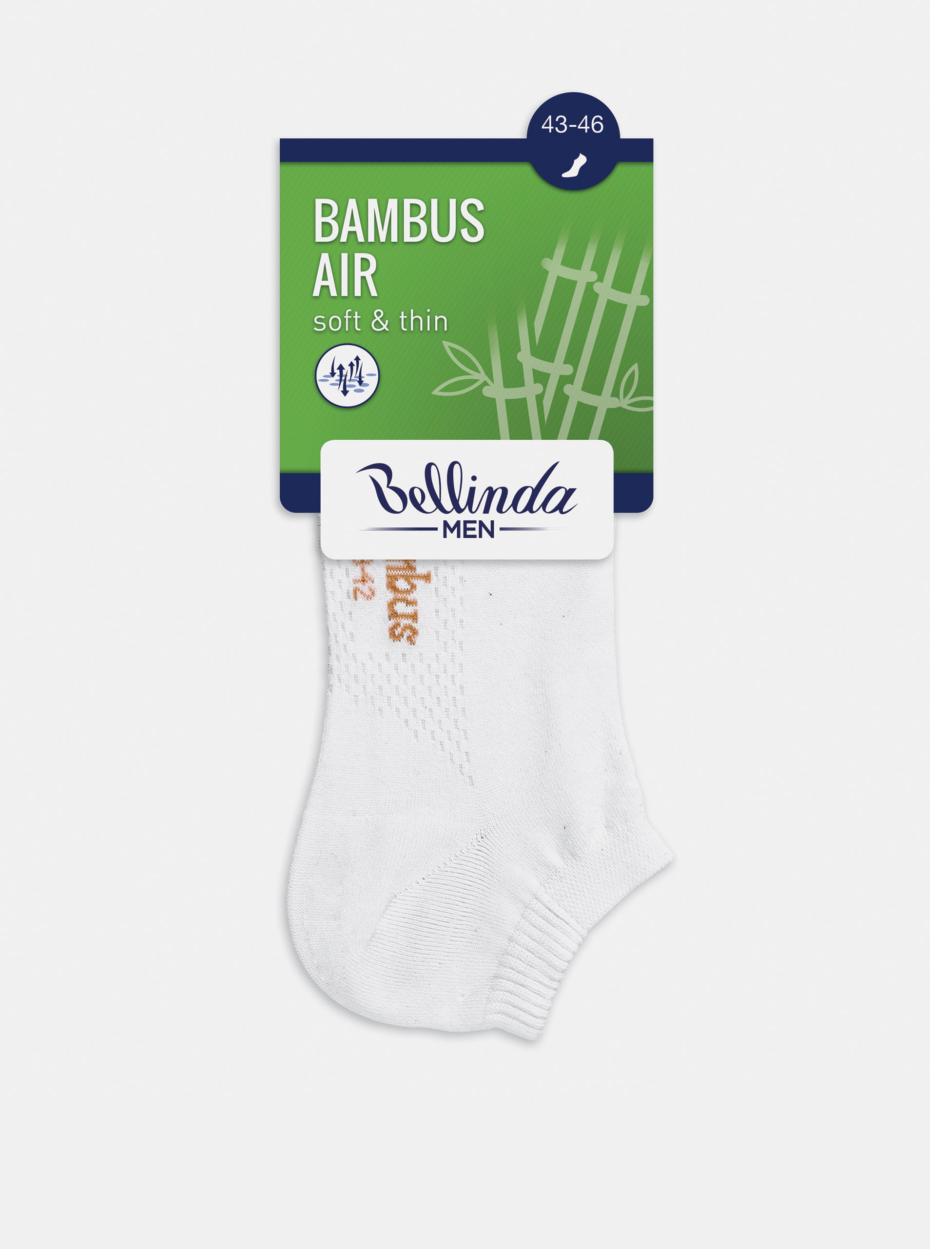 Fotografie Pánské nízké ponožky BAMBUS AIR IN-SHOE SOCKS - Krátké pánské bambusové ponožky - bílá