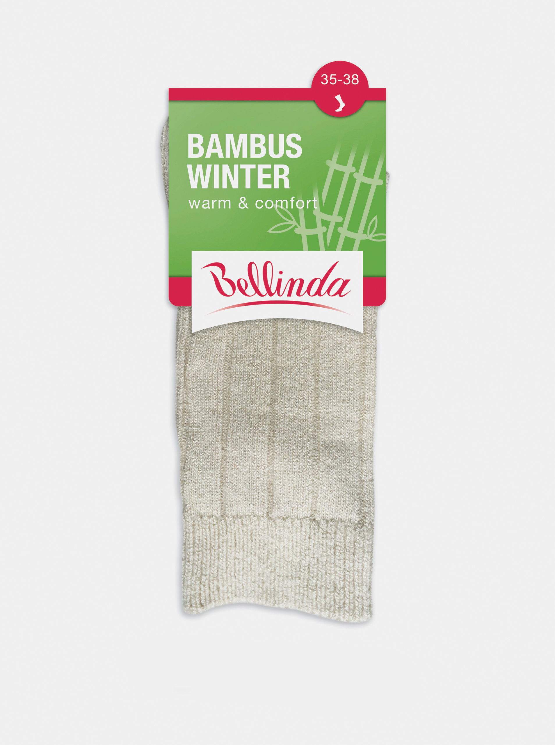 Fotografie Dámské zimní ponožky BAMBUS WINTER SOCKS - Dámské zimní bambusové ponožky - béžová