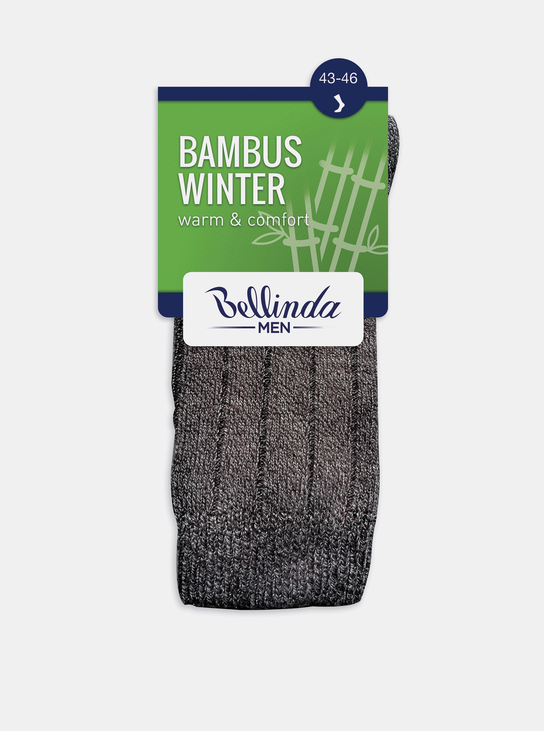 Fotografie Pánské zimní ponožky BAMBUS WINTER SOCKS - Pánské zimní bambusové ponožky - šedá