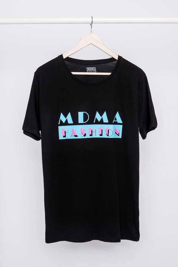 Fotografie Černé tričko MIAMI s potiskem MDMA FASHION