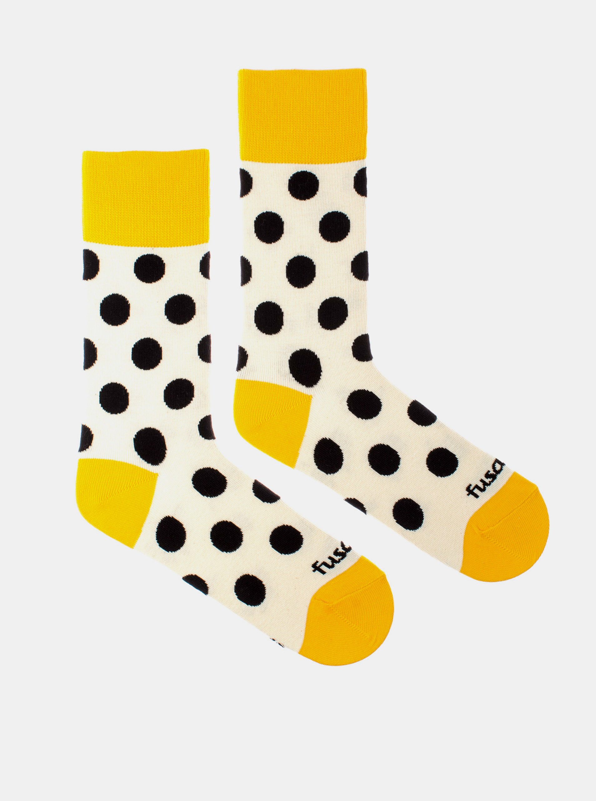 Fotografie Žluté puntíkované ponožky Fusakle Puntíčkář makový