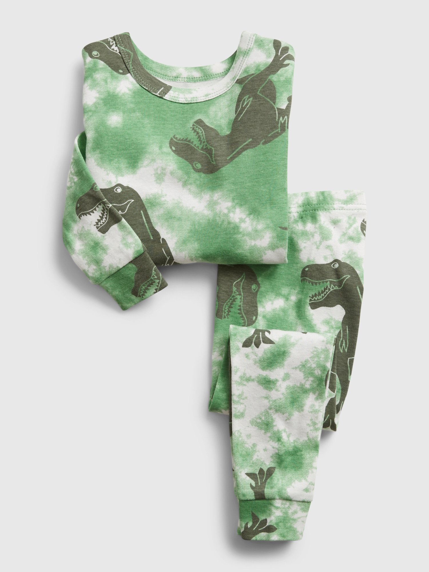 Fotografie Zelené klučičí dětské pyžamo gap dinosaur graphic pj set