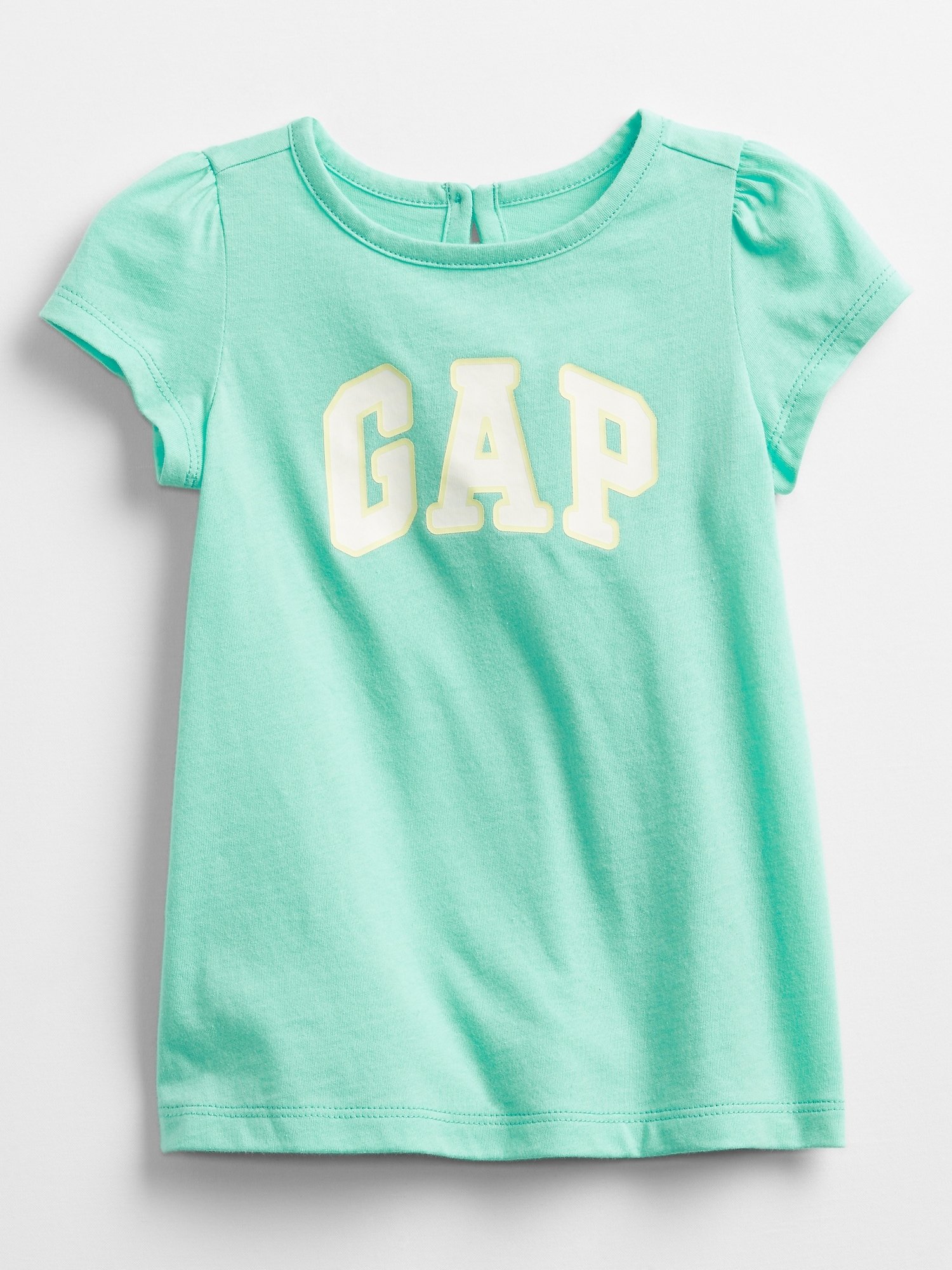 Fotografie Tyrkysové holčičí baby tričko GAP Logo v-g drs