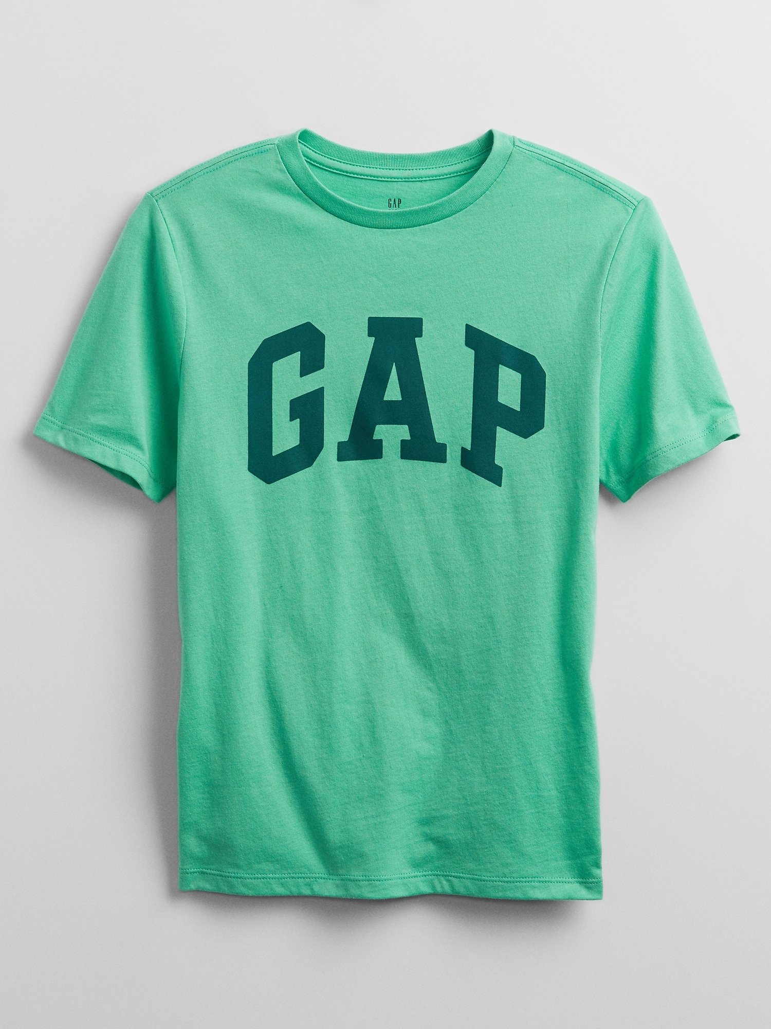 Fotografie Zelené klučičí dětské tričko GAP Logo v-intl arch tee
