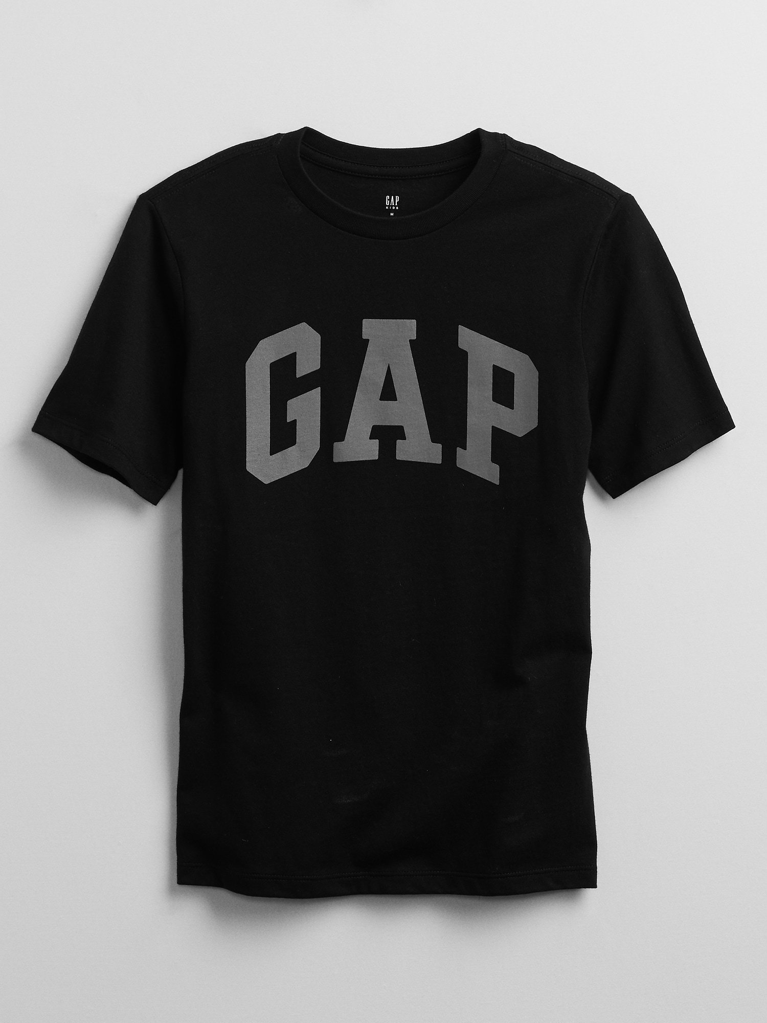 Fotografie Černé klučičí dětské tričko GAP Logo v-intl arch tee
