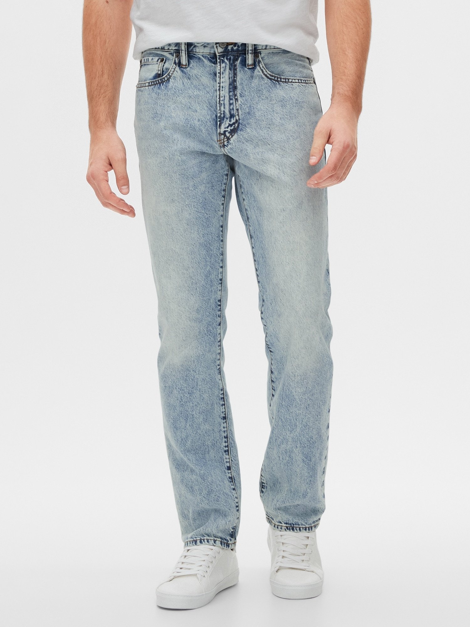 Modré pánské džíny v-straight light rigid