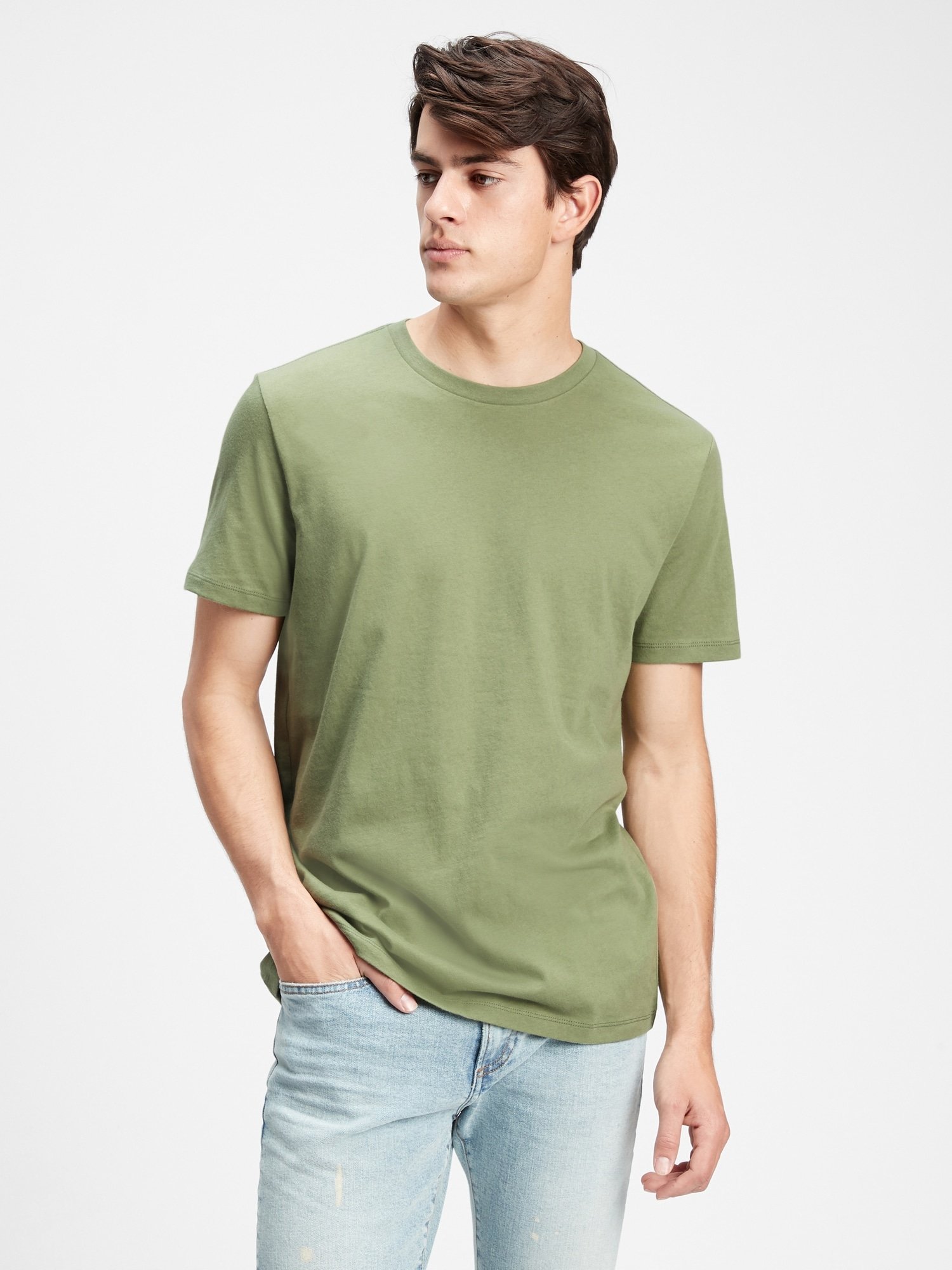 Fotografie Zelené pánské tričko v-ss evd crew fashion