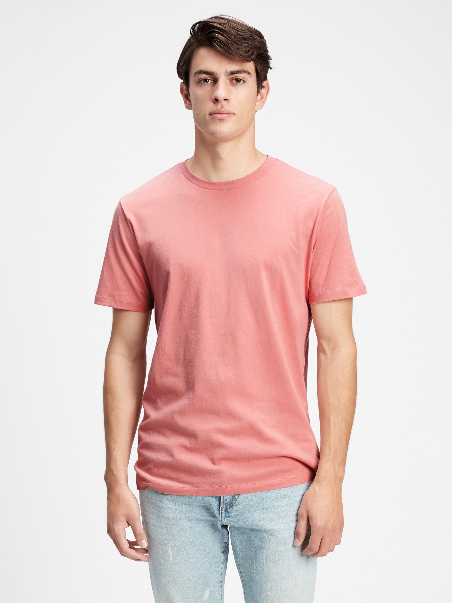 Fotografie Růžové pánské tričko v-ss evd crew fashion