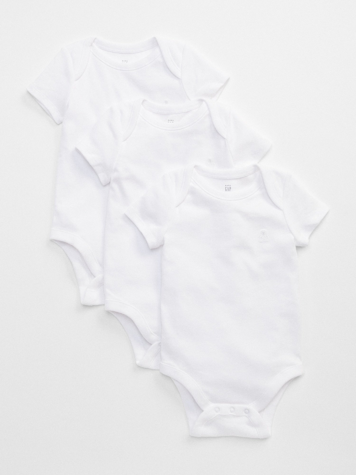 Bílé holčičí baby body first favorite short sleeve bodysuit, 3ks