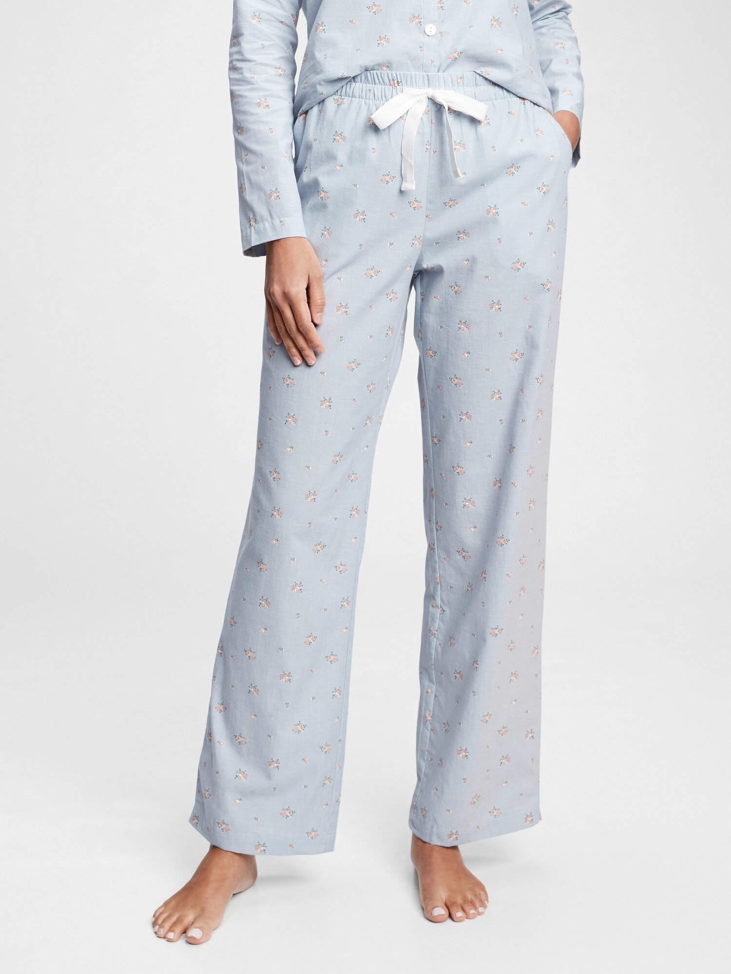 Fotografie Modré dámské pyžamové kalhoty pajama pants
