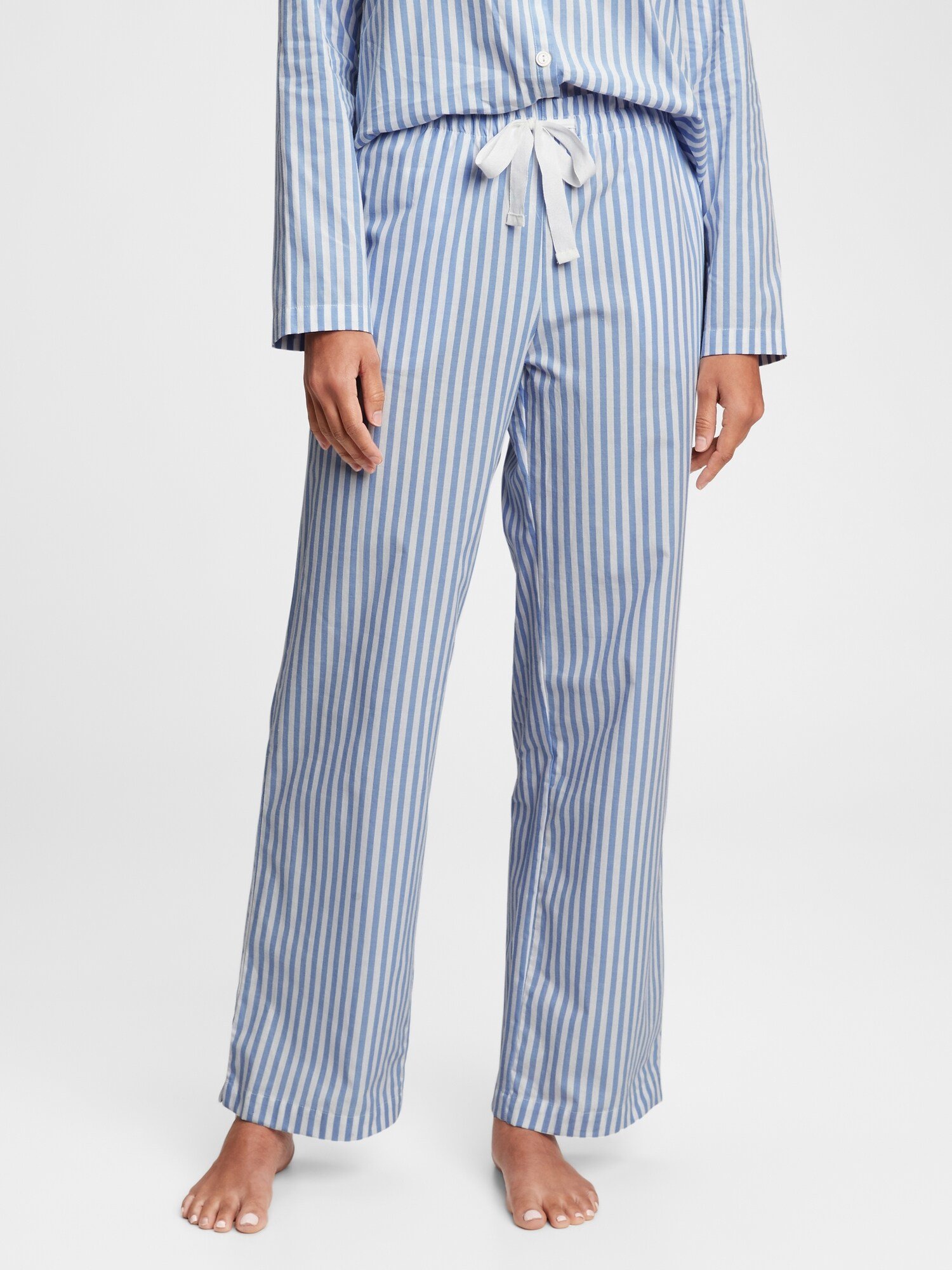 Modré dámské pyžamové kalhoty poplin pajama pants