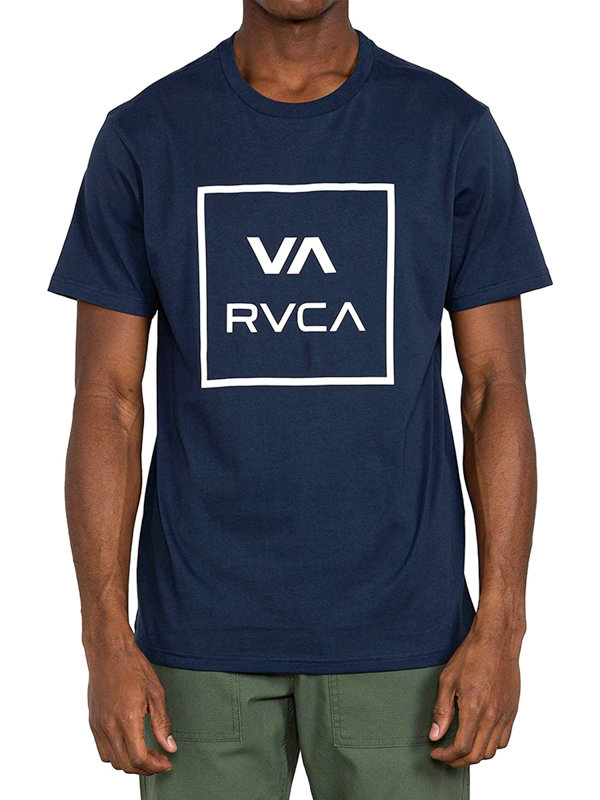 Fotografie RVCA FRONT VA ALL THE WAY MOODY BLUE pánské triko s krátkým rukávem - modrá