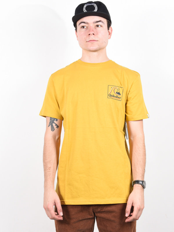 Fotografie Quiksilver BEACH TONES HONEY pánské triko s krátkým rukávem - žlutá