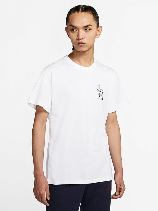 Fotografie Nike SB DUDER white/black pánské triko s krátkým rukávem - bílá