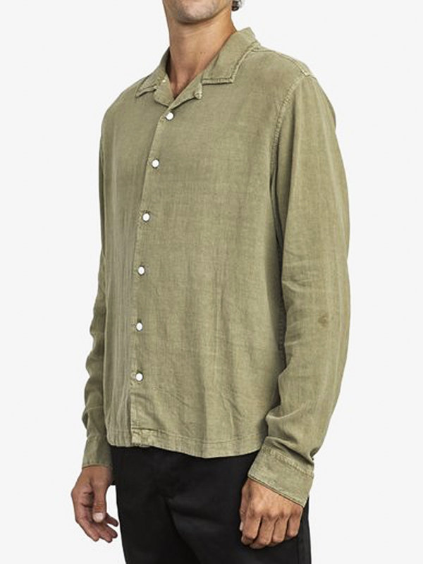 RVCA BEAT ALOE pánské košile s dlouhým rukávem - zelená