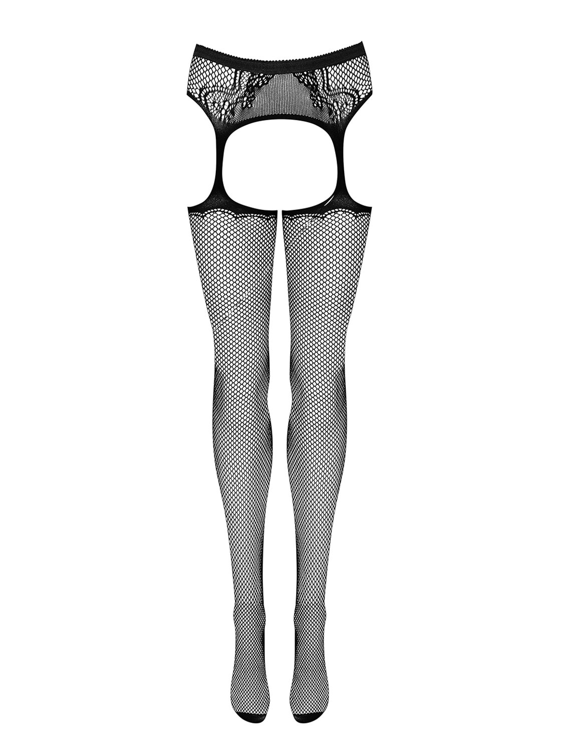 Fotografie Podvazkový pás s punčochami Garter stockings S232 - Obssesive černá