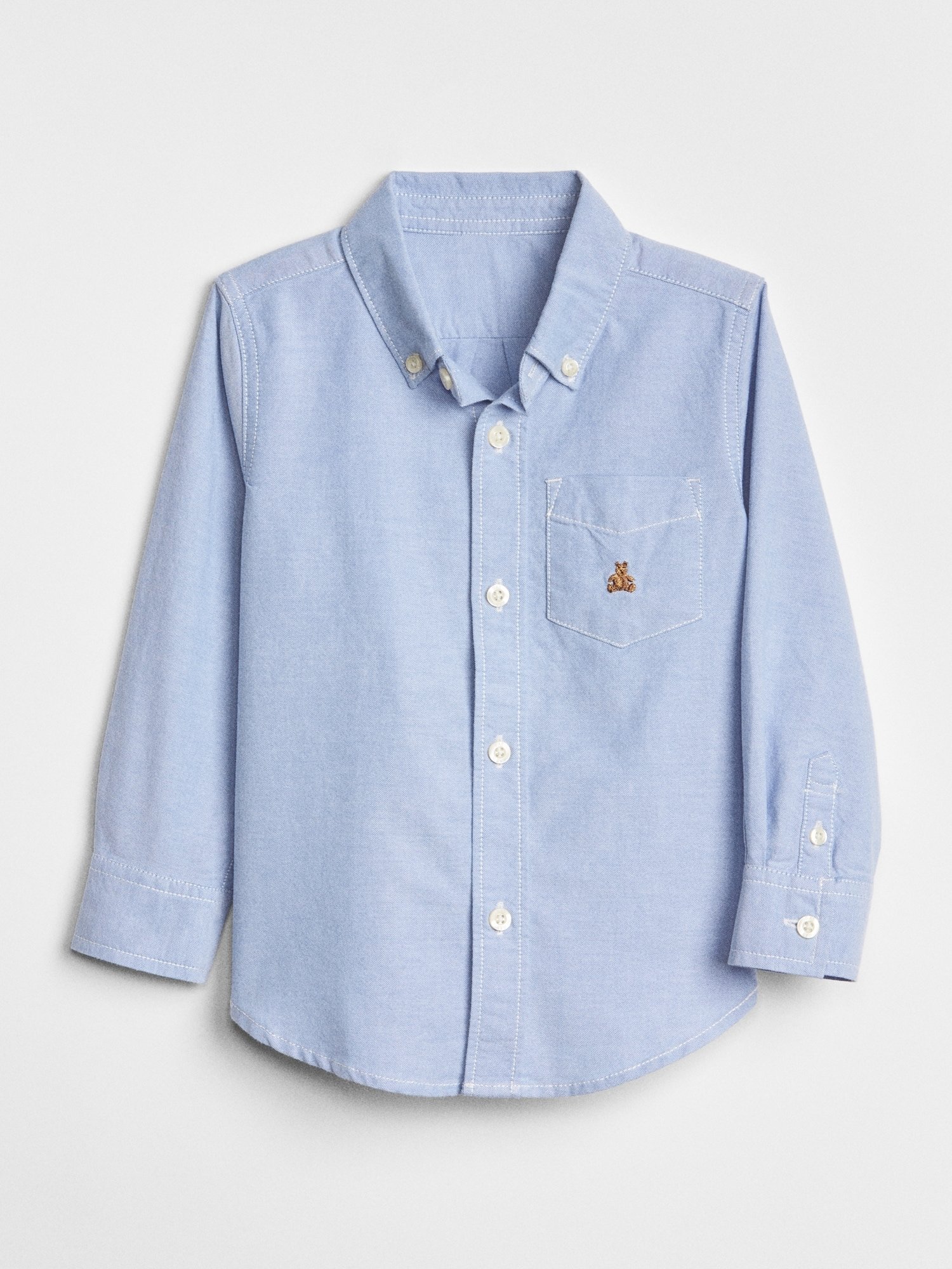 Modrá klučičí dětská košile oxford button-down
