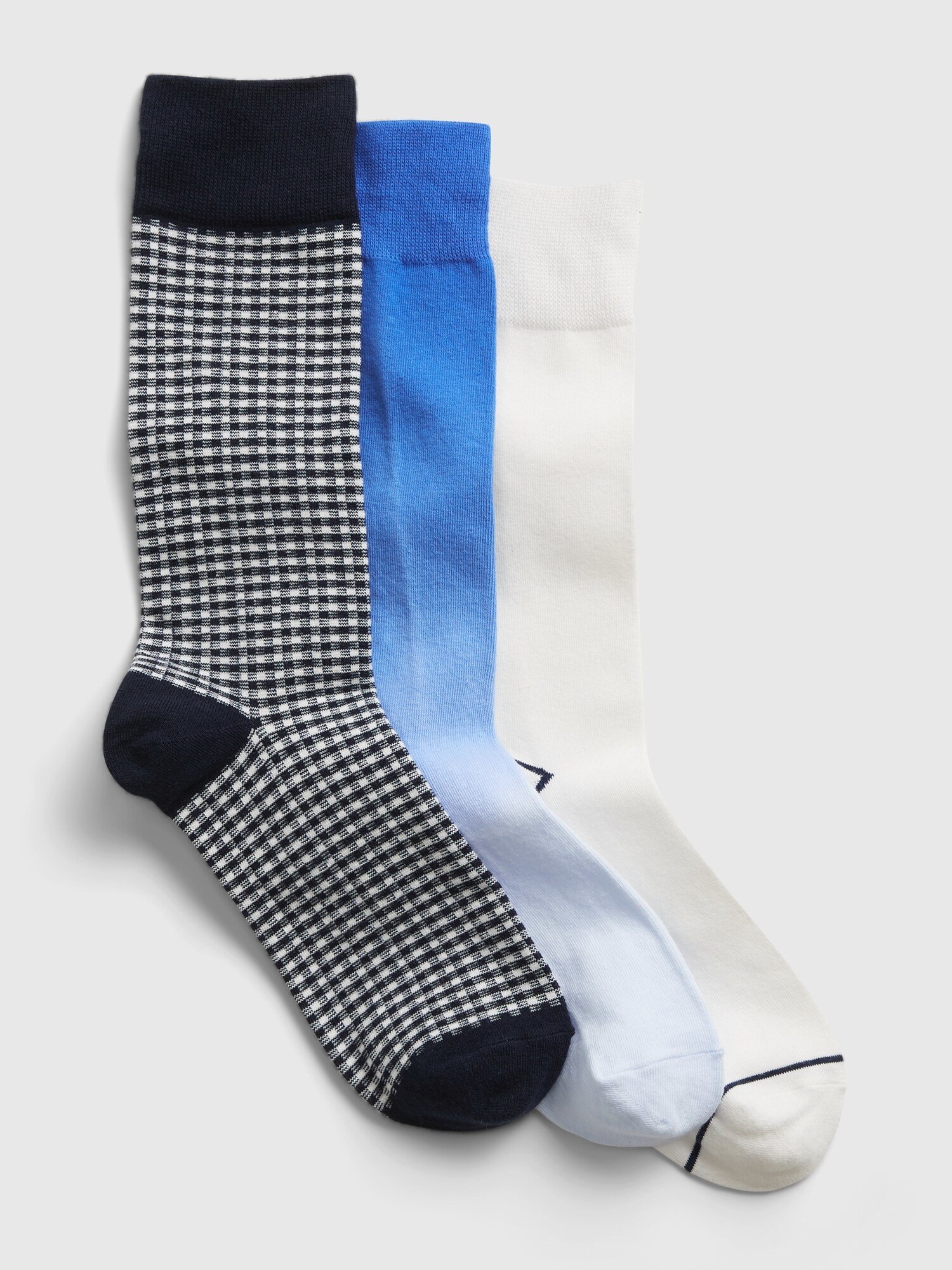 Fotografie Modré pánské ponožky crew socks, 3 páry