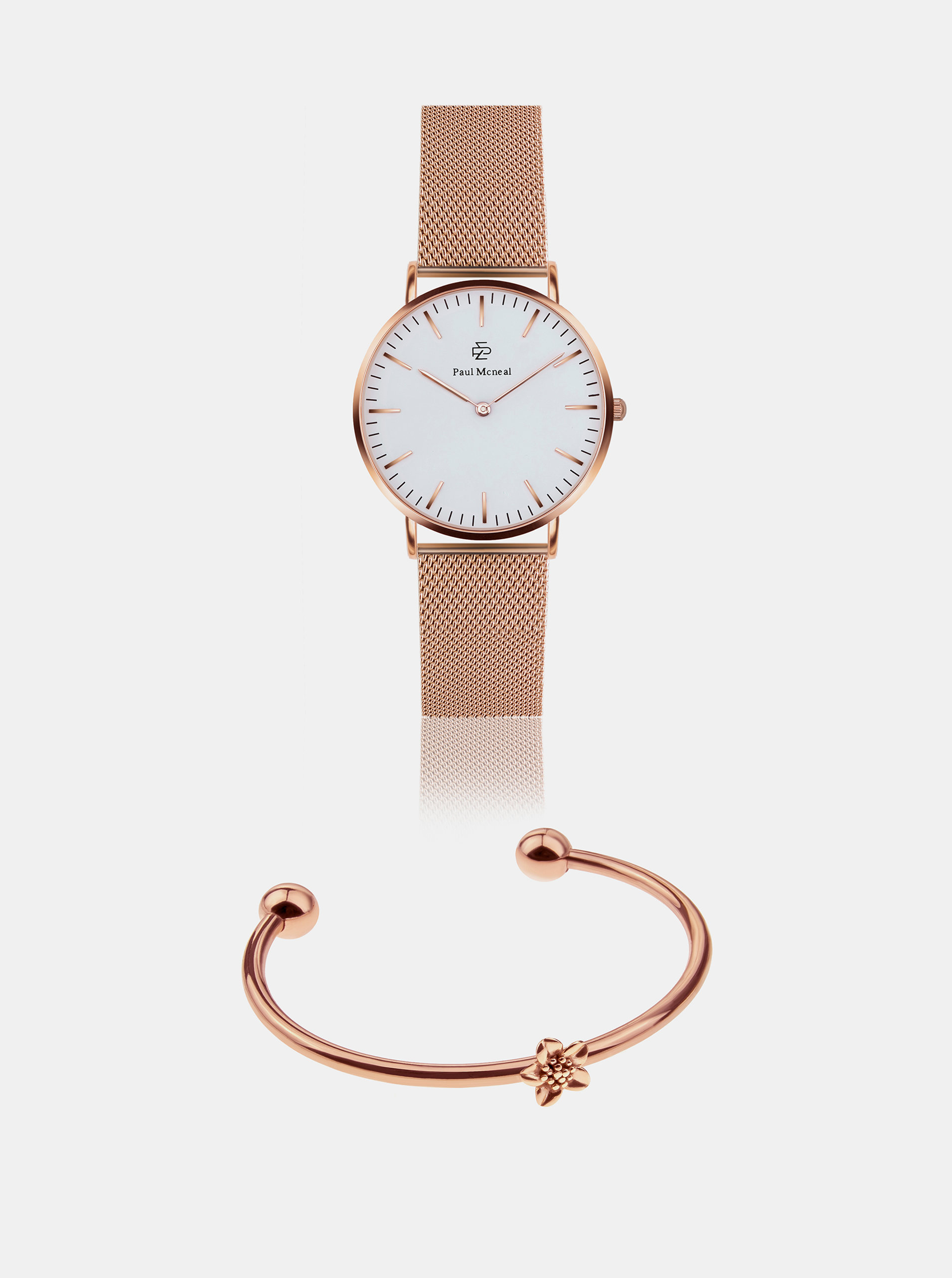 Fotografie Sada dámských hodinek a náramku v růžovozlaté barvě Paul McNeal