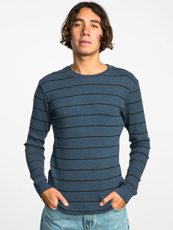 RVCA NEUTRAL indigo pánské triko s dlouhým rukávem - černá