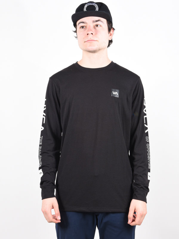 RVCA VA SPORT black pánské triko s dlouhým rukávem - černá