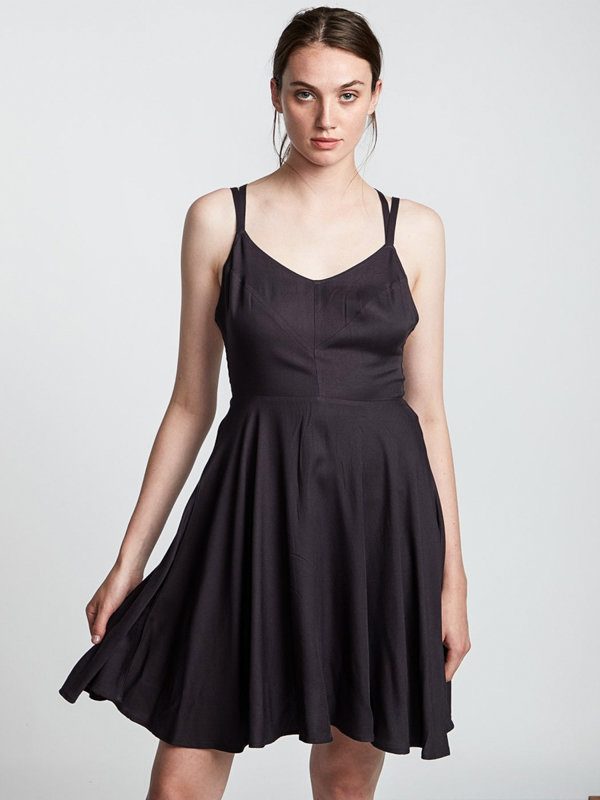 Fotografie Element HEART TWILL OFF BLACK krátké letní šaty - černá