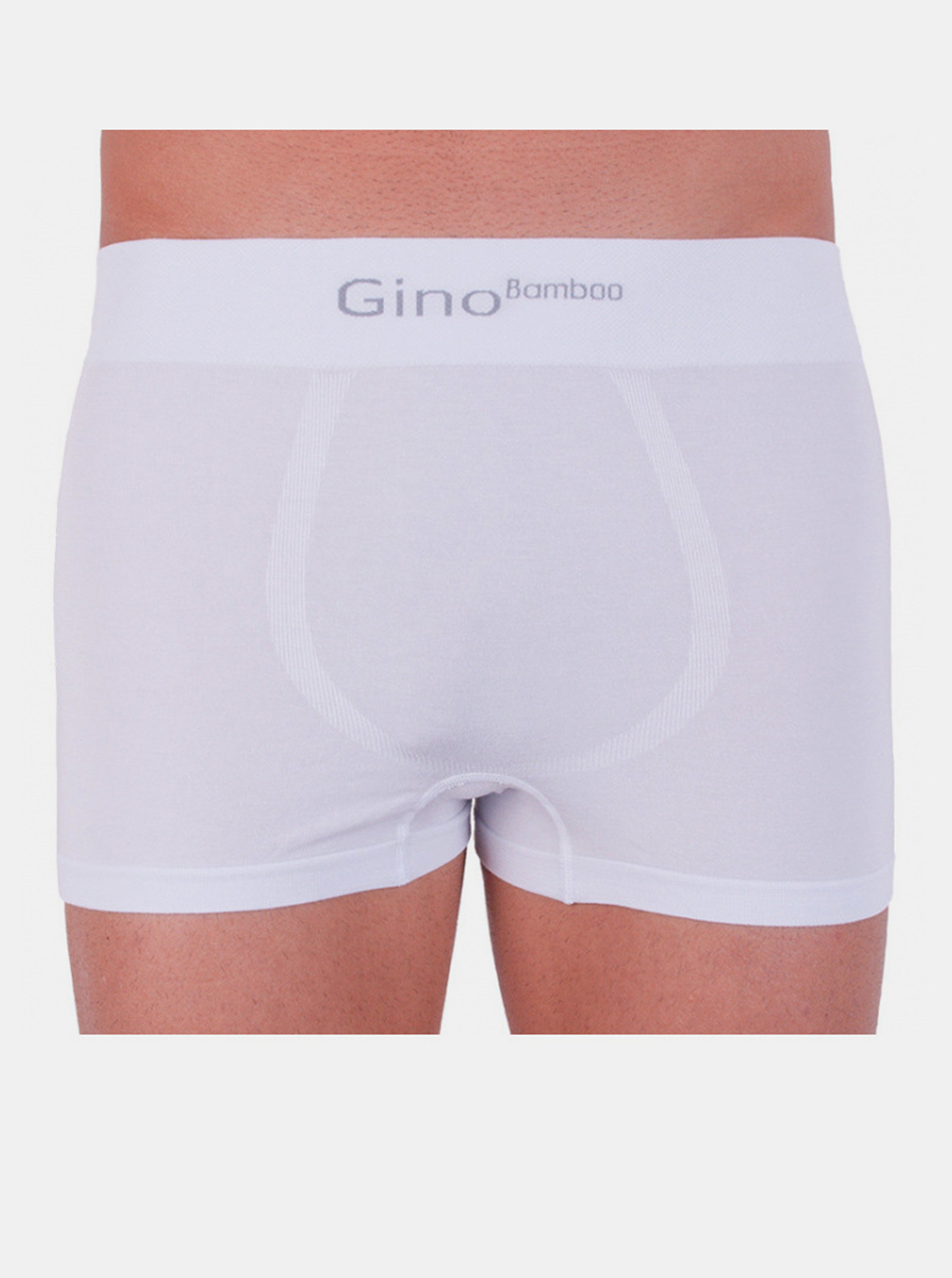 Pánské boxerky Gino bezešvé bambusové bílé