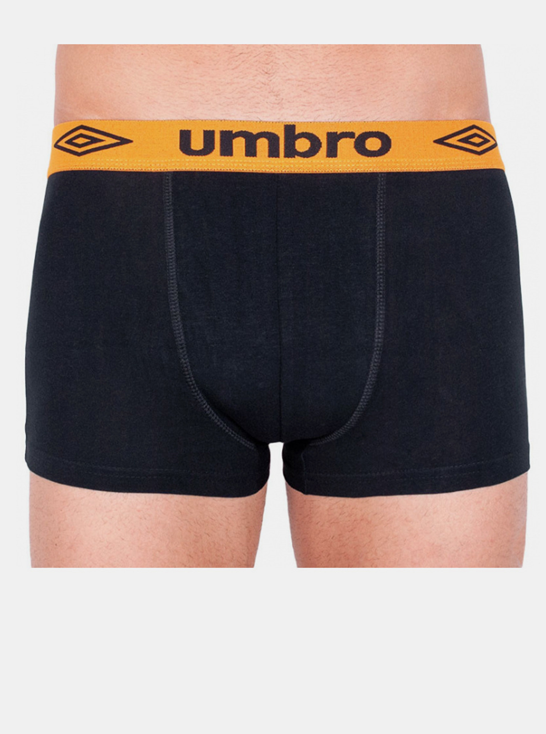 Fotografie Pánské boxerky Umbro short černé s oranžovou gumou