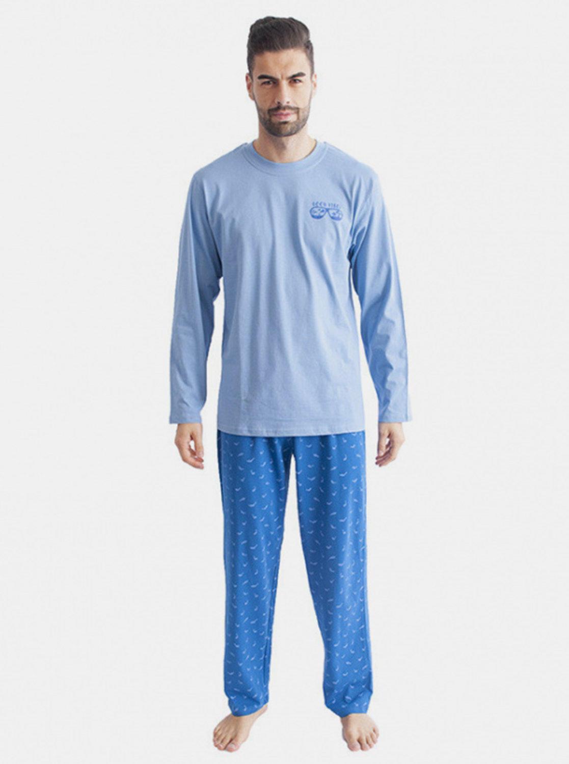 Pánské pyžamo Gino světle modré