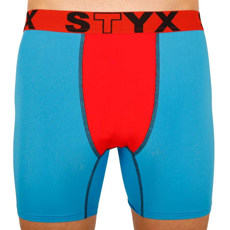 Fotografie Pánské funkční boxerky Styx modré s červenou gumou
