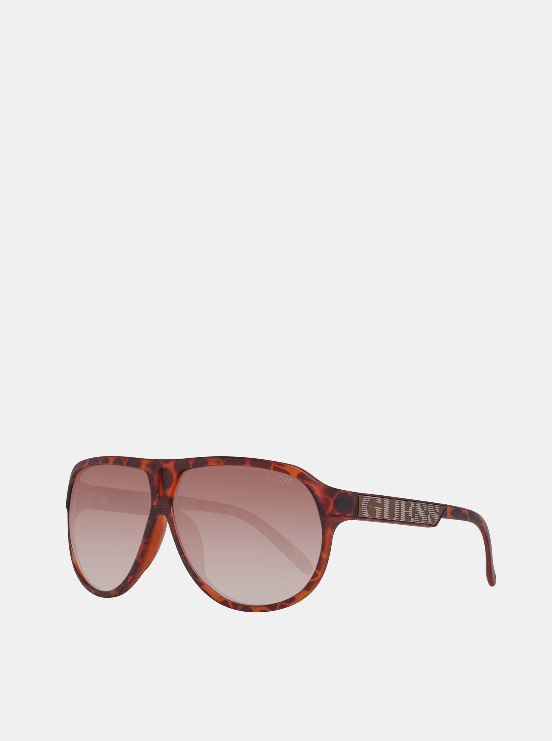 Hnědé unisex vzorované sluneční brýle Guess