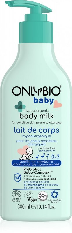 Fotografie OnlyBio Hypoalergenní tělové mléko pro miminka (300 ml)