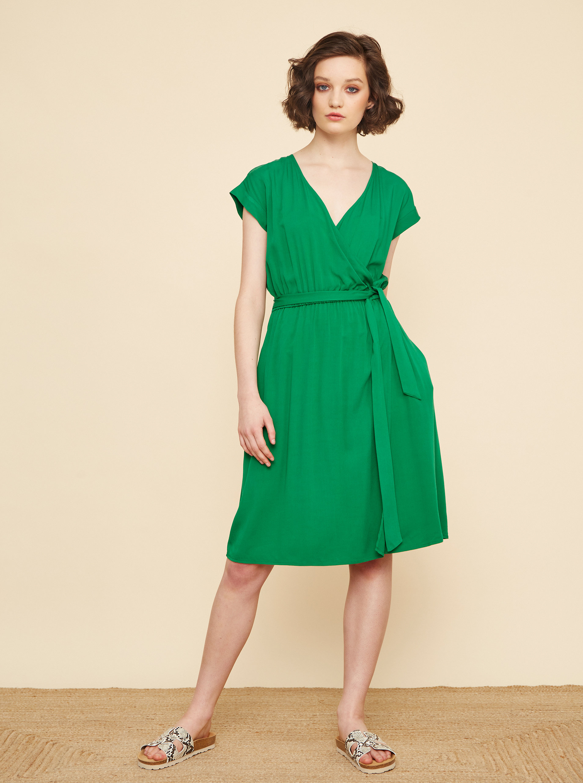 Zelené šaty se zavazováním ZOOT Vera