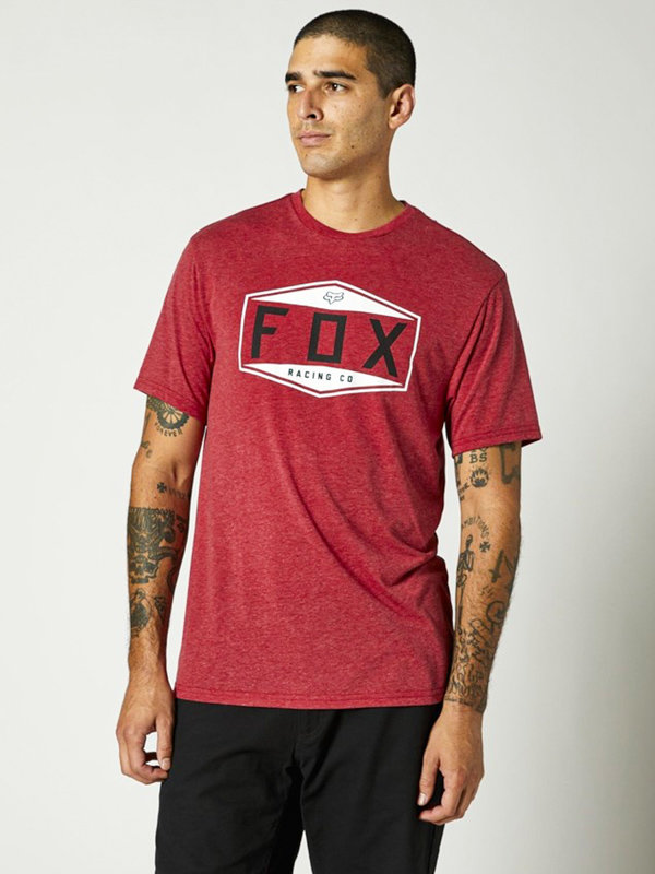 Fotografie Fox Emblem Tech chilli pánské triko s krátkým rukávem - červená
