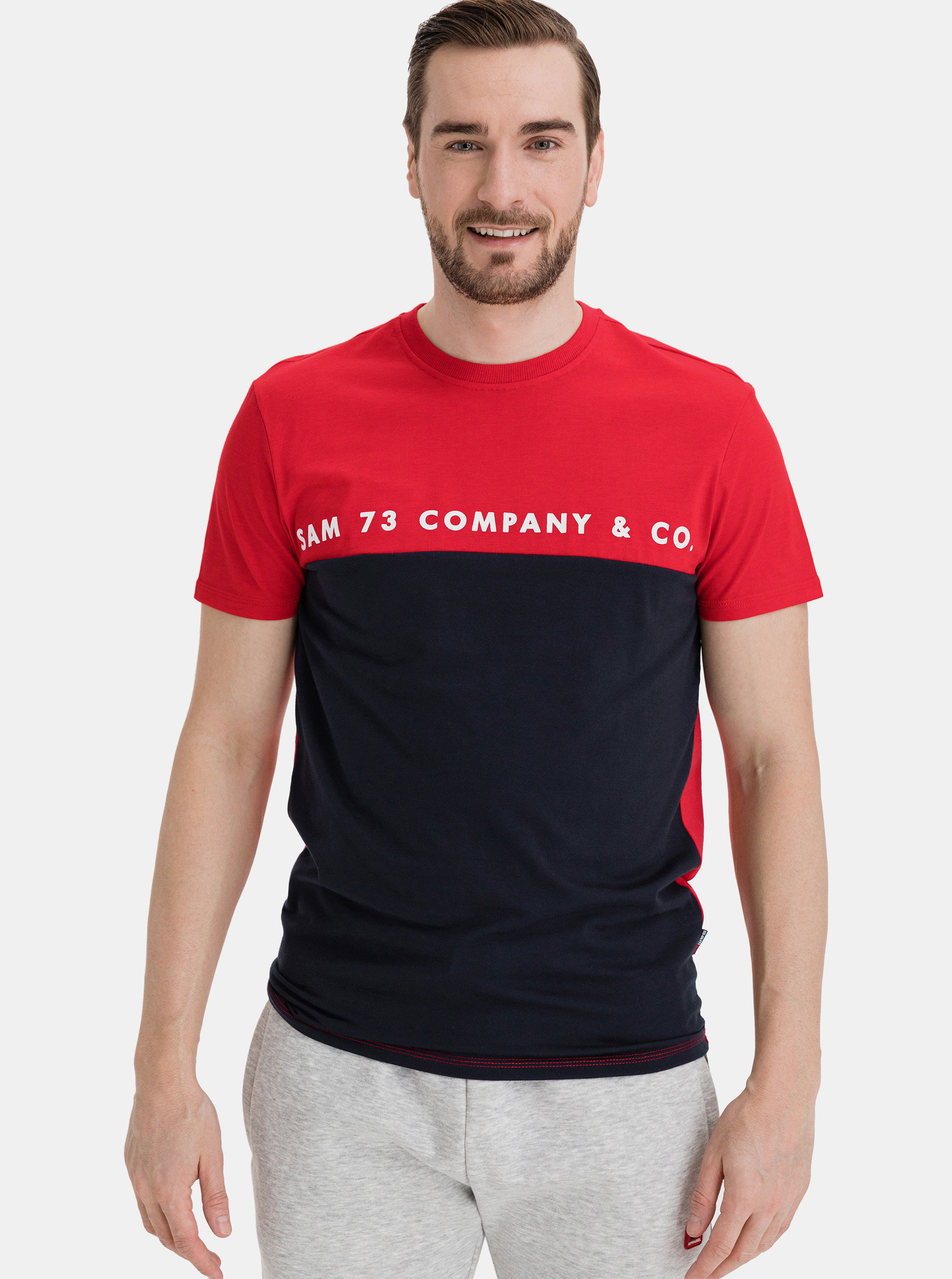 Fotografie Modro-červené pánské tričko SAM 73